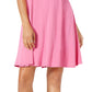 Vestido feminino estilo &amp; co, manga curta, corte A, rosa, tamanho PP