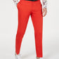 Calça masculina Milan Slim Fit, frente lisa, perna reta, vermelha, tamanho 32x32, da INC International Concepts