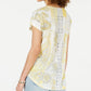 Top estampado sublimado feminino Style &amp; Co, amarelo, tamanho grande