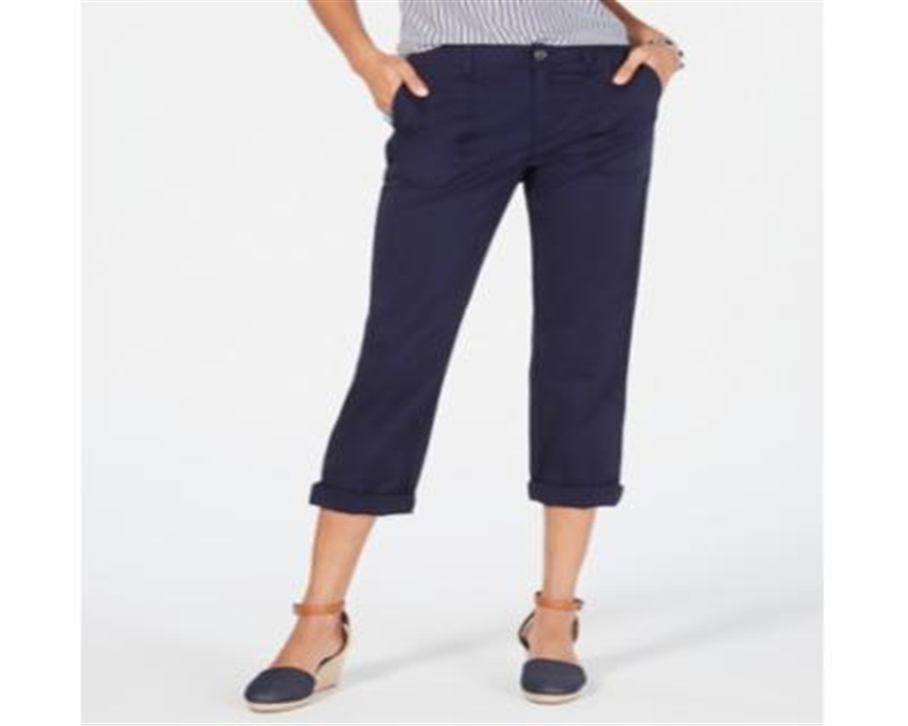 Calça Capri Utilitária Feminina Style &amp; Co Azul Tamanho 16