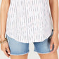 Top feminino estilo camponês com cadarço, branco, tamanho pequeno
