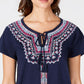 Blusa camponesa bordada feminina Style &amp; Co, azul, tamanho pequeno