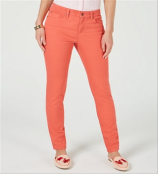 Charter Club Women's Bristol Skinny Ankle Jeans Orange Size 6 Petite