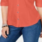 Camisa utilitária feminina Style &amp; Co, vermelha, tamanho pequeno