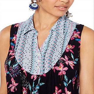 Blusa feminina estilo Hibiscus Mix Media tamanho médio