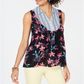 Blusa feminina estilo Hibiscus Mix Media tamanho médio
