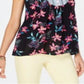 Blusa feminina estilo Hibiscus Mix Media tamanho médio