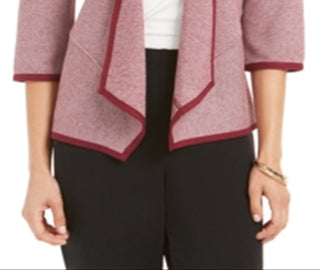 Cardigan feminino Alfani com frente drapeada, vermelho, tamanho extragrande