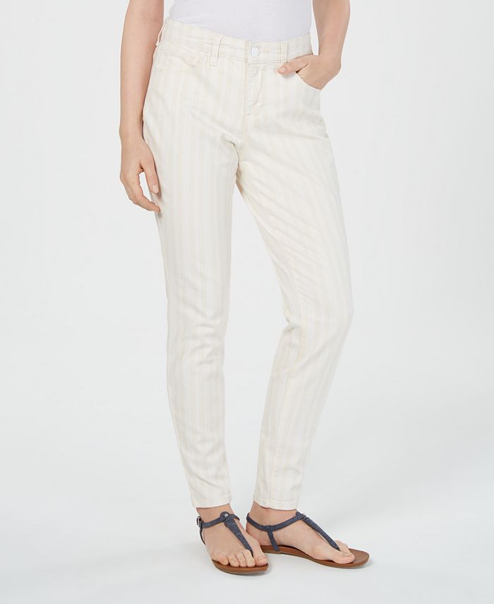 Calça listrada feminina Style &amp; Co - bege tamanho 8