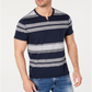 Camiseta masculina listrada de manga curta da INC International Concepts, azul, tamanho médio