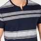 Camiseta masculina listrada de manga curta da INC International Concepts, azul, tamanho médio