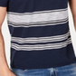 Camiseta masculina listrada de manga curta da INC International Concepts, azul, tamanho médio