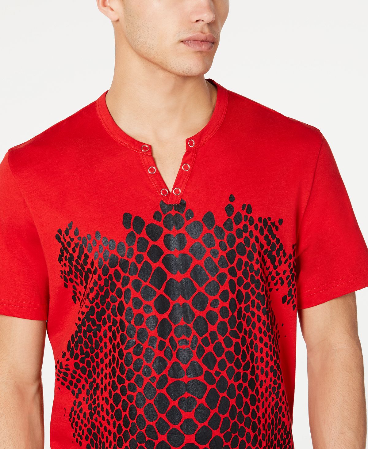 Camiseta masculina de crocodilo INC International Concepts vermelha tamanho X-S