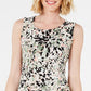 Regata feminina com estampa floral JM Collection, branca, tamanho grande