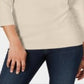 Karen Scott Top Henley de Algodão Feminino Marrom Tamanho Grande