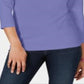 Karen Scott Top Henley Feminino de Algodão Roxo Tamanho Médio