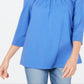 Karen Scott Blusa Feminina Gola Redonda com Contas Azul Tamanho X-S