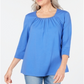 Karen Scott Blusa Feminina Gola Redonda com Contas Azul Tamanho X-S