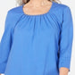 Karen Scott Blusa Feminina Gola Redonda com Contas Azul Tamanho X-S