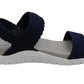 ID Ideology Sandálias femininas Paxxton Fabric com bico aberto, casuais, estilo slingback, azuis, tamanho 7,5
