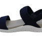 ID Ideology Sandálias femininas Paxxton Fabric com bico aberto, casuais, estilo slingback, azuis, tamanho 7,5