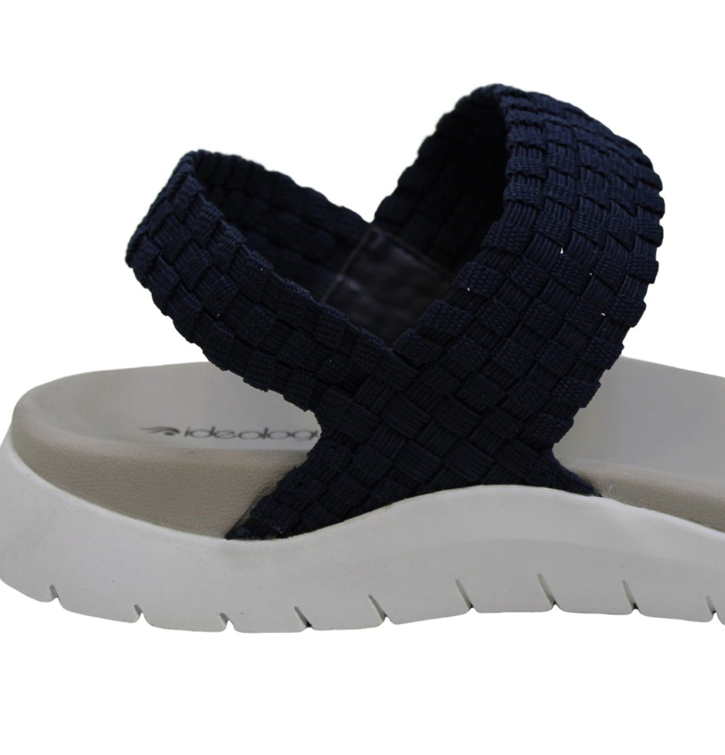 ID Ideology Sandálias femininas Paxxton Fabric com bico aberto, casuais, estilo slingback, azuis, tamanho 7,5