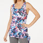 Ideology Camiseta regata feminina com estampa tie-dye e amarração lateral, branca, tamanho XX-G