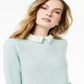 Suéter de cashmere feminino Charter Club com aparência em camadas, azul, tamanho médio