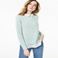 Suéter de cashmere feminino Charter Club com aparência em camadas, azul, tamanho médio