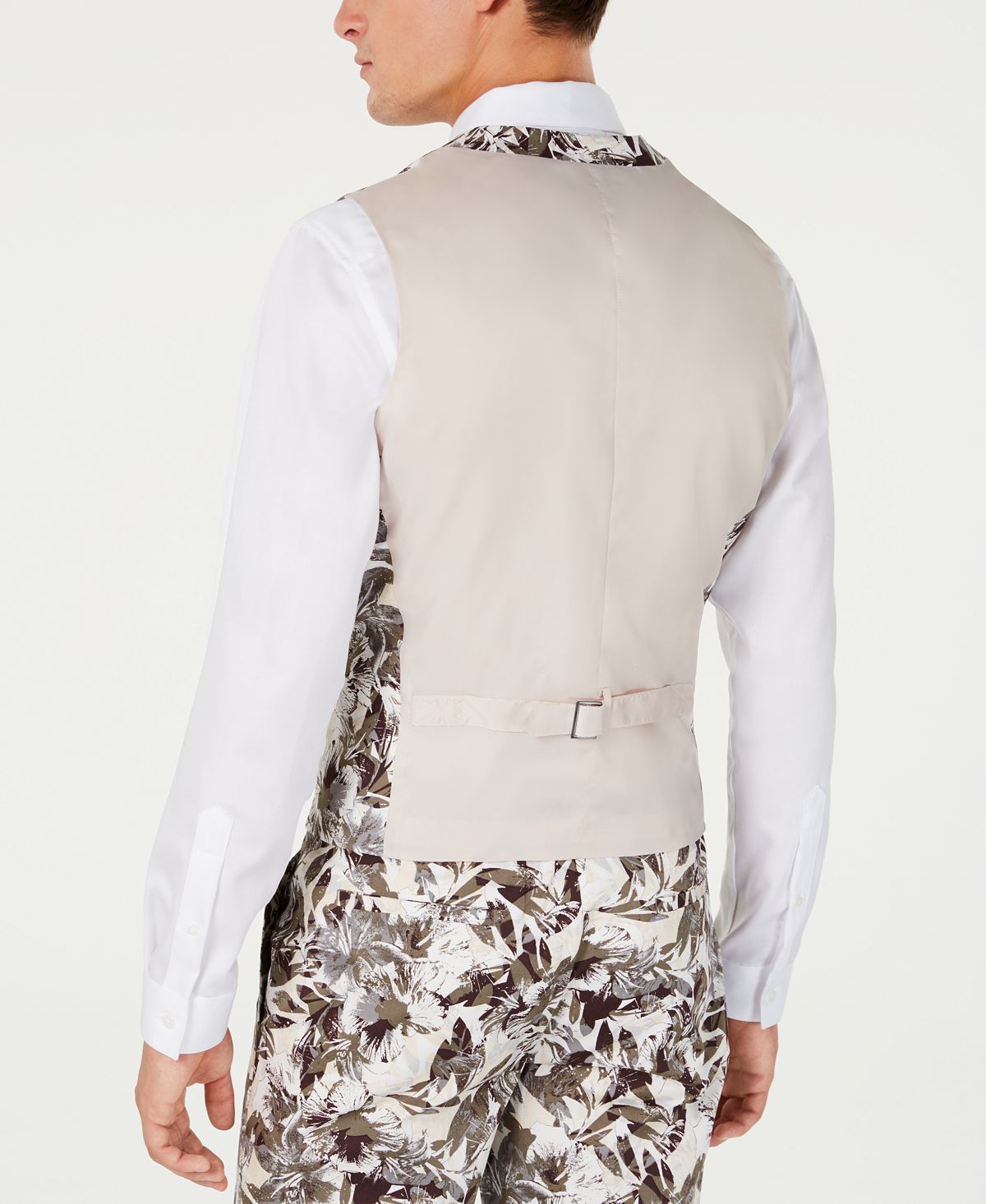 INC International Concepts Colete masculino slim fit botânico marrom tamanho extrapequeno