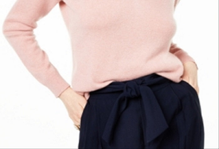 Suéter de cashmere feminino com decote em V Charter Club, rosa, tamanho pequeno