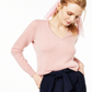 Suéter de cashmere feminino com decote em V Charter Club, rosa, tamanho pequeno