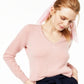 Suéter de cashmere feminino com decote em V Charter Club, tamanho regular, rosa, tamanho extragrande