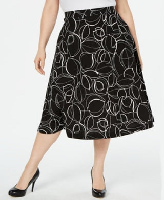 Saia MIDI estampada feminina Alfani preta tamanho 18W