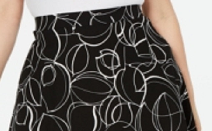 Saia MIDI estampada feminina Alfani preta tamanho 18W
