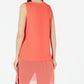 Blusa túnica feminina Alfani coral, sem mangas, com decote redondo, para festa, tamanho pequeno, médio