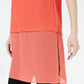 Blusa túnica feminina Alfani coral, sem mangas, com decote redondo, para festa, tamanho pequeno, médio