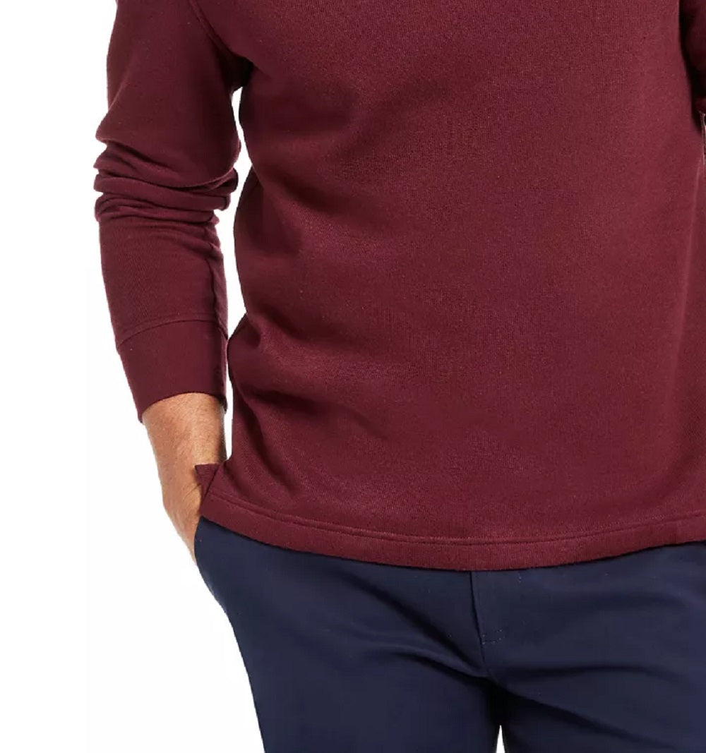 Suéter masculino Club Room com acabamento contrastante e zíper 1/4, vermelho, tamanho pequeno