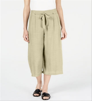 Calça Capri Texturizada Feminina JM Collection Amarrada na Frente Marrom Tamanho Pequeno Médio