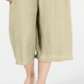 Calça Capri Texturizada Feminina JM Collection Amarrada na Frente Marrom Tamanho Pequeno Médio