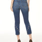 Calça jeans skinny cropped com detalhe de ilhós da INC International Concepts, azul, tamanho 12