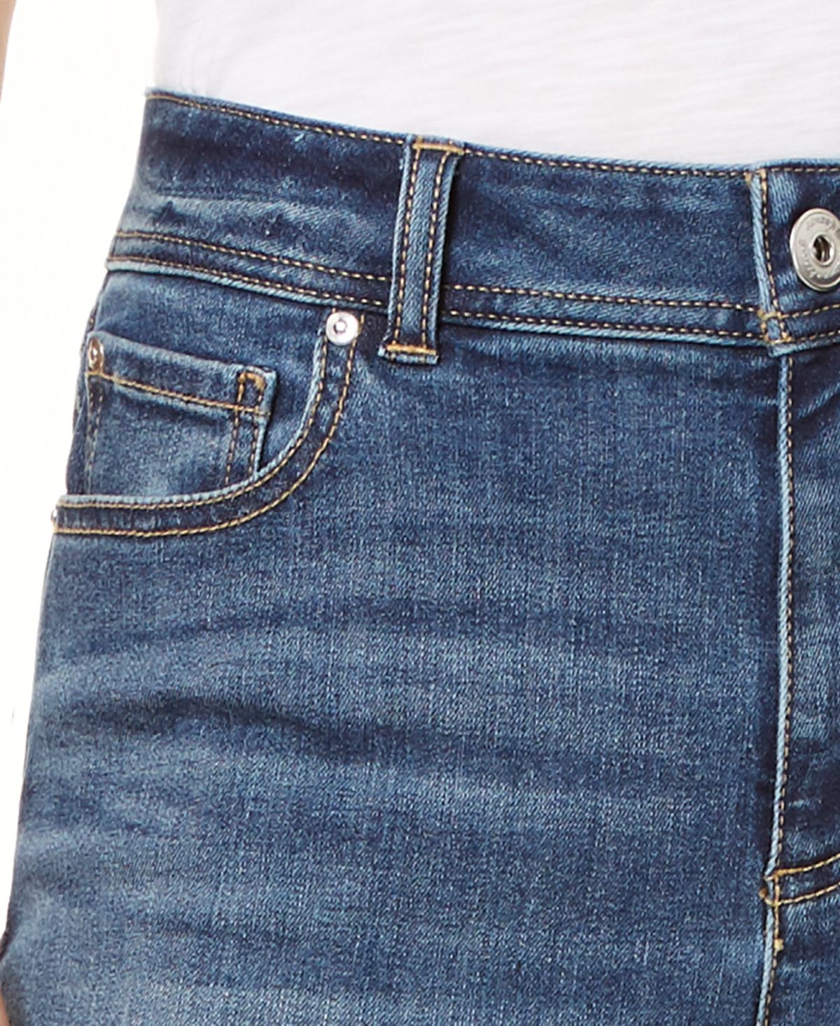 Calça jeans skinny cropped com detalhe de ilhós da INC International Concepts, azul, tamanho 12