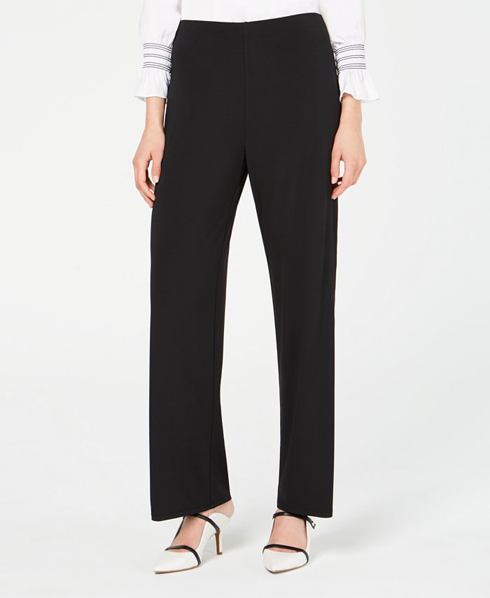 Calça feminina Alfani de malha lisa, preta, tamanho XX-G