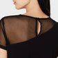 Camiseta feminina com detalhe de ilusão da INC International Concepts, preta, tamanho grande