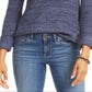Suéter feminino de gola redonda mesclado estilo &amp; co, azul, tamanho médio
