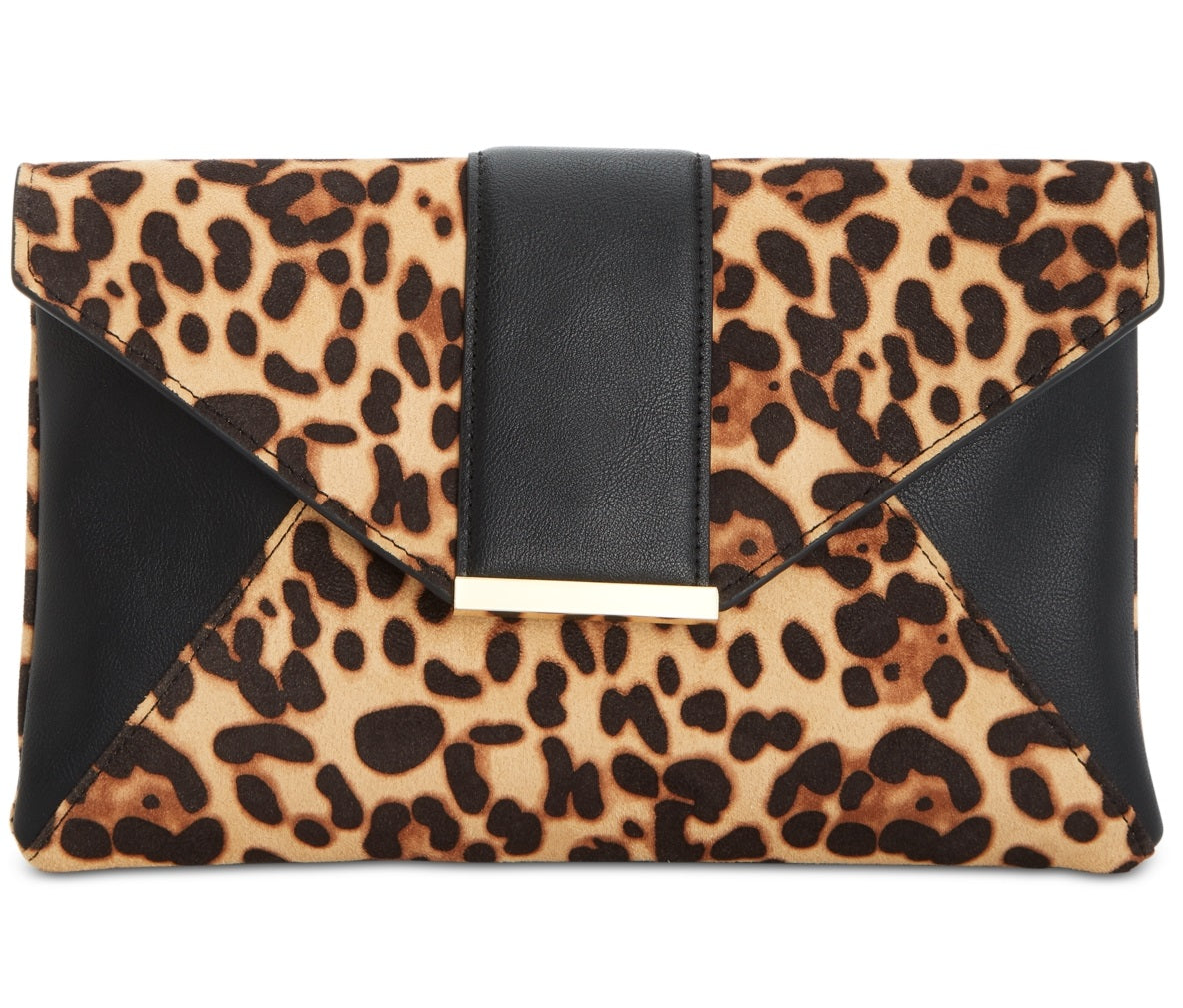INC International Concepts Bolsa de mão feminina Luci com estampa de leopardo, marrom, tamanho regular