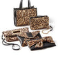INC International Concepts Bolsa de mão feminina Luci com estampa de leopardo, marrom, tamanho regular