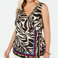 INC International Concepts Top feminino plus size com estampa animal e envoltório falso, amarelo, tamanho 2X