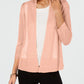Cardigan feminino Alfani com manga comprida e abertura, laranja, tamanho grande