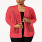 Cardigan leve Alfani feminino plus com pontos mistos, vermelho, tamanho 2X